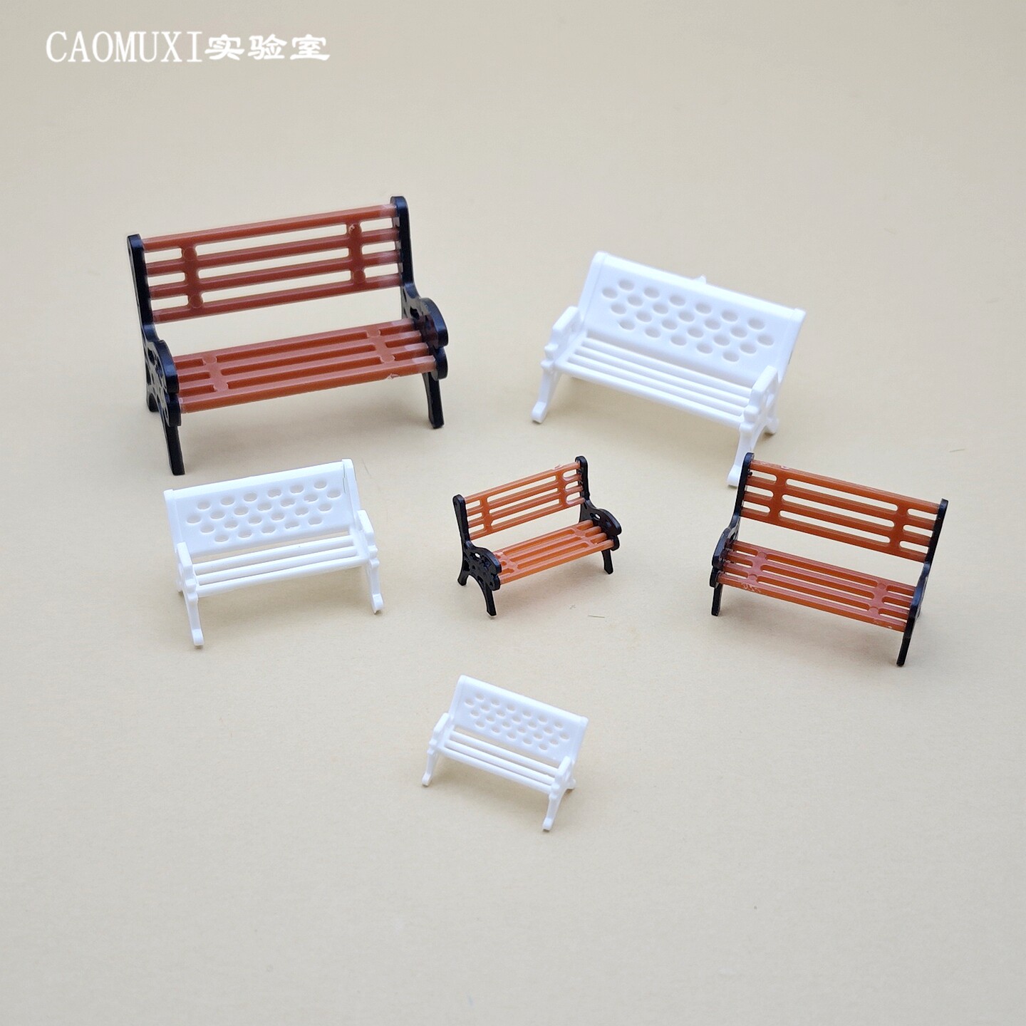 迷你小号公园躺椅座椅子凳子微缩场景塑料模型装饰摆件创意礼品图片