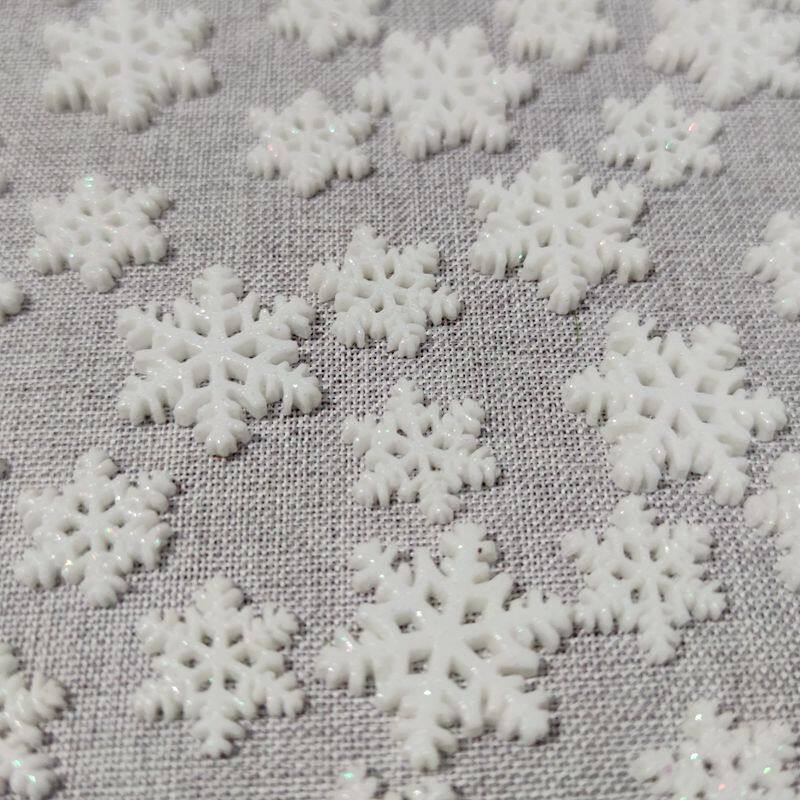 迷你版小号雪花模型冬至圣诞节饰品立体图案 微缩树脂摆件 工艺品