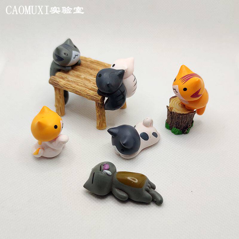 微缩动物模型 迷你小号仰望猫卖萌小猫咪 树脂手办玩偶微景观摆件