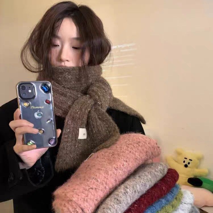韩系新款保暖围巾女秋冬季高级感法式针织纯色百搭女厚款森系围巾,服饰配件/皮带/帽子/围巾,围巾/丝巾/披肩,淘宝优惠券,粉丝福利购,淘宝优惠卷