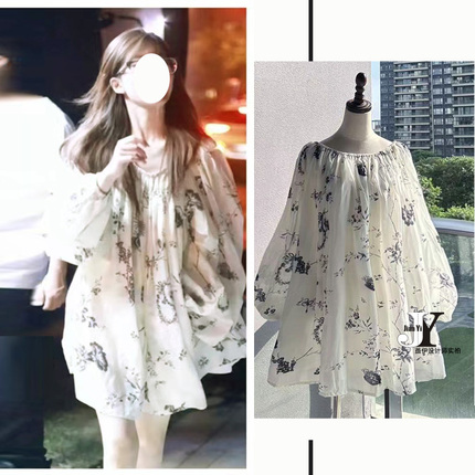 赵露思许妍同款碎花连衣裙