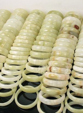 阿富汗玉手镯 缠丝玉镯厂家 窄条 蚕丝玉中宽青花纹镯子