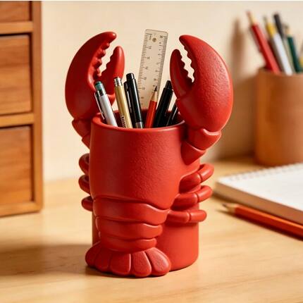 跨境爆款3D打印笔筒万圣节龙虾摆件装饰礼品 Lobster Pen Holder
