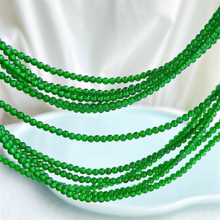 缅甸天然翡翠A货高冰种阳绿色小米珠手链百搭diy玉石珠链项链女款