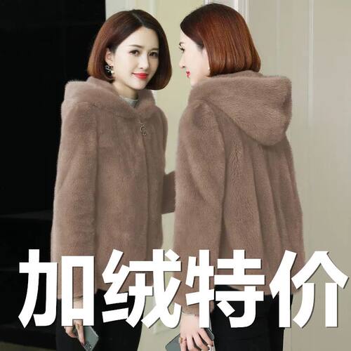 双面长绒连帽外套女秋冬款抓绒衣服家居服珊瑚绒保暖加绒加厚上衣
