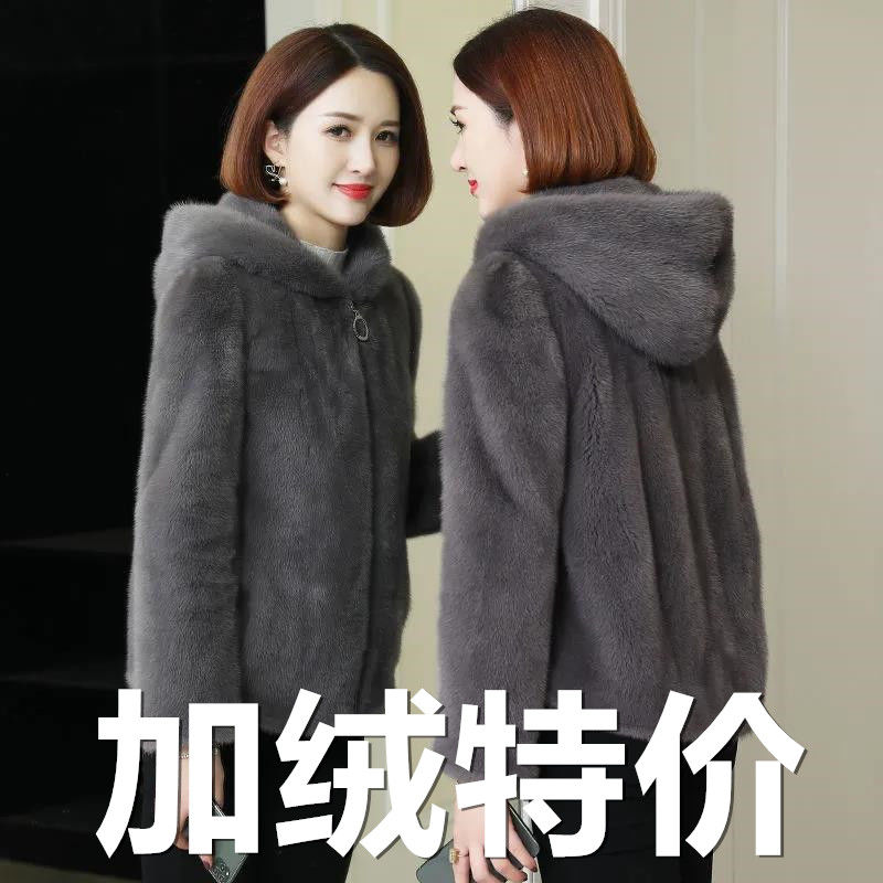 加绒加厚连帽珊瑚绒卫衣开衫女新款秋冬季宽松洋气仿羊羔毛绒外套