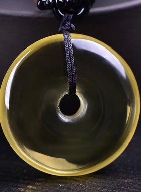 浩澜天然黄水晶平安扣吊坠