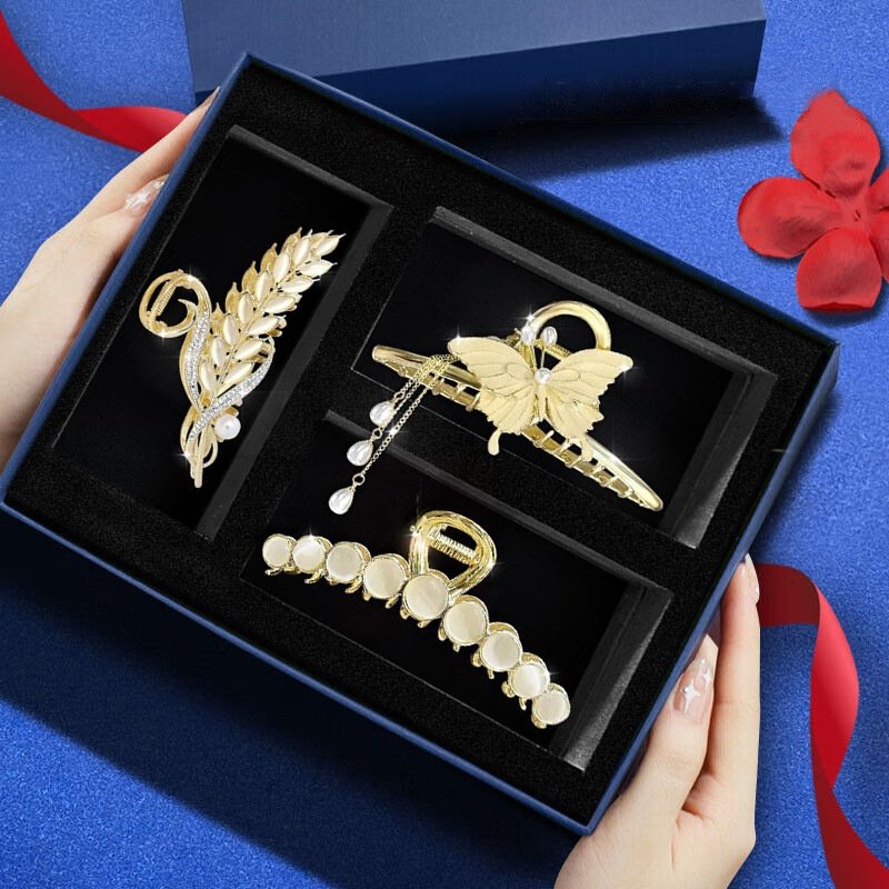 蝴蝶结发夹后脑勺抓夹套装感精致鲨鱼夹情人节生日礼物送女生,饰品/流行首饰/时尚饰品新,民族风发饰,淘宝优惠券,粉丝福利购,淘宝优惠卷