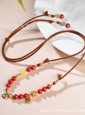 新中式朱砂手工编织百搭吊坠绳