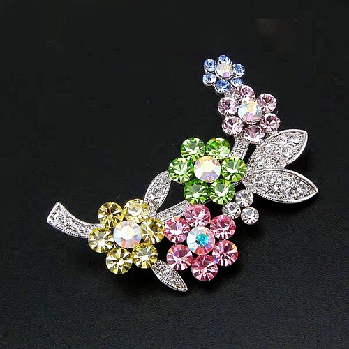 花枝幻彩水晶西服职业装胸针胸花