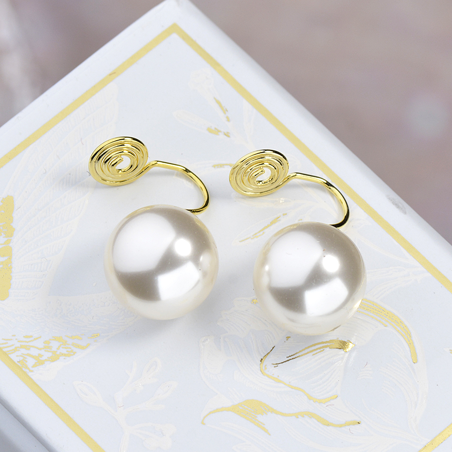 fever同款蚊香盘珍珠耳夹无耳洞