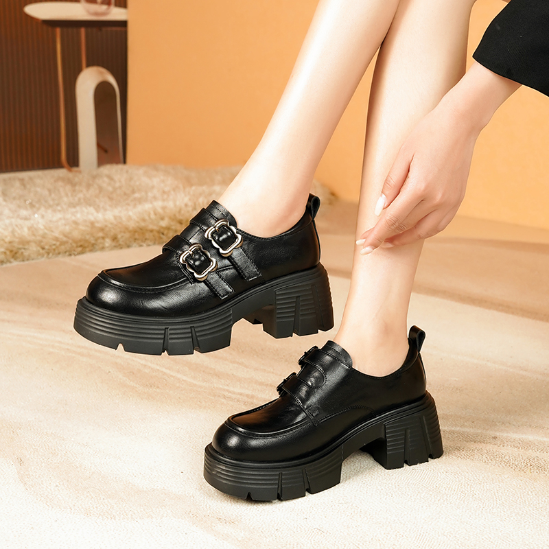 送运费险真皮厚底双魔术帖乐福鞋