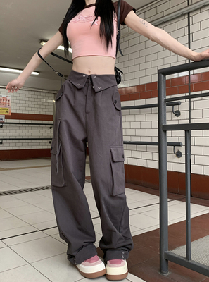 小个子美式复古街头休闲工装裤