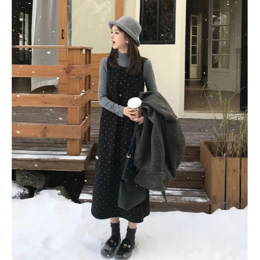 145cm矮小个子波点毛呢背心裙150秋冬韩系减龄百搭连衣裙两件套XS,女装/女士精品,时尚套装,淘宝优惠券,粉丝福利购,淘宝优惠卷