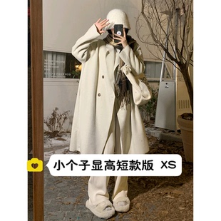 矮小个子长款毛呢外套150cm矮个子氛围感宽松百搭毛呢子大衣xs女