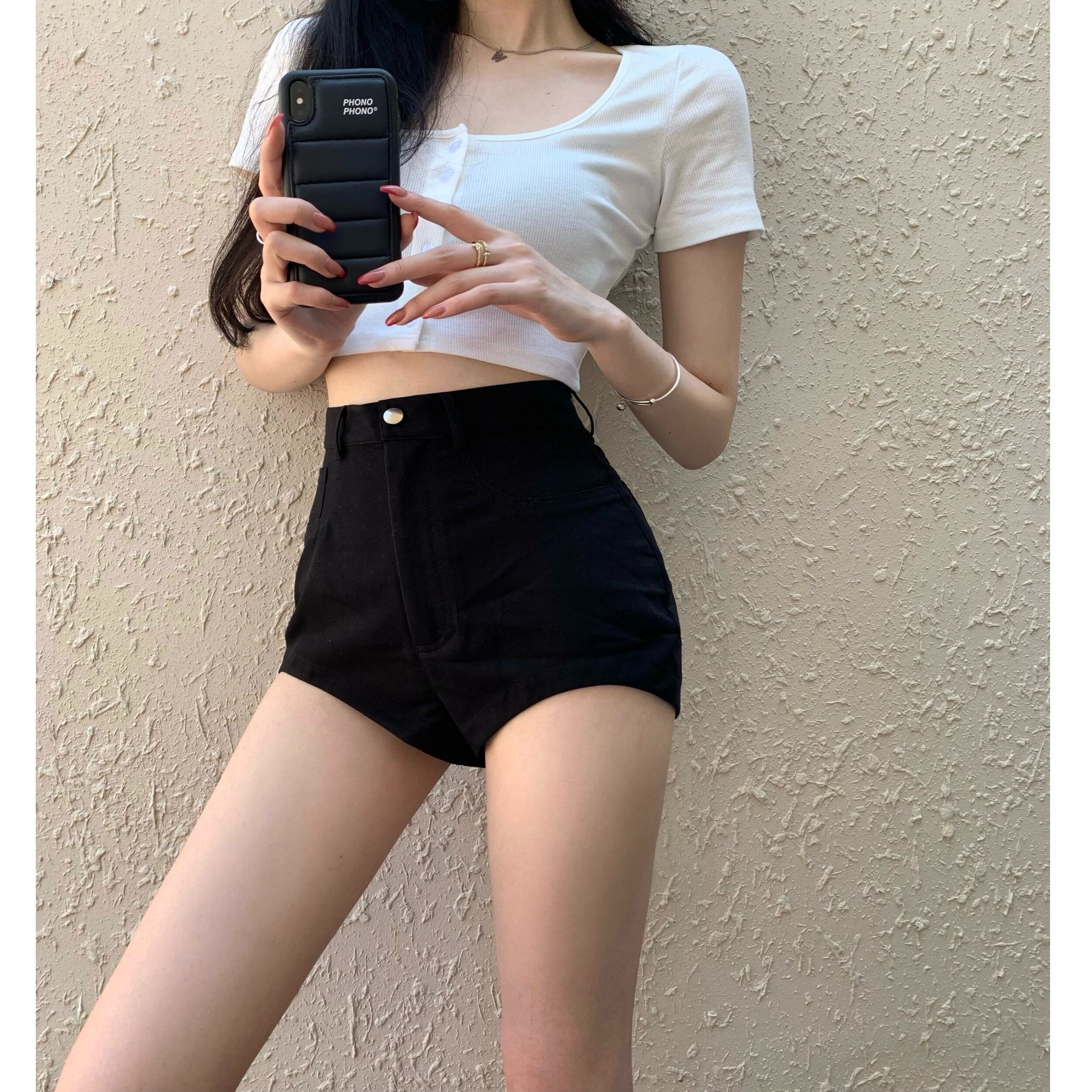 矮小个子显高150cm百搭显腿长辣妹高腰休闲超短裤阔腿热裤XS码夏