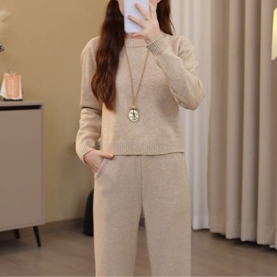 小个子145针织打底衫百搭显瘦圆领套头长袖内搭保暖毛衣百搭上衣