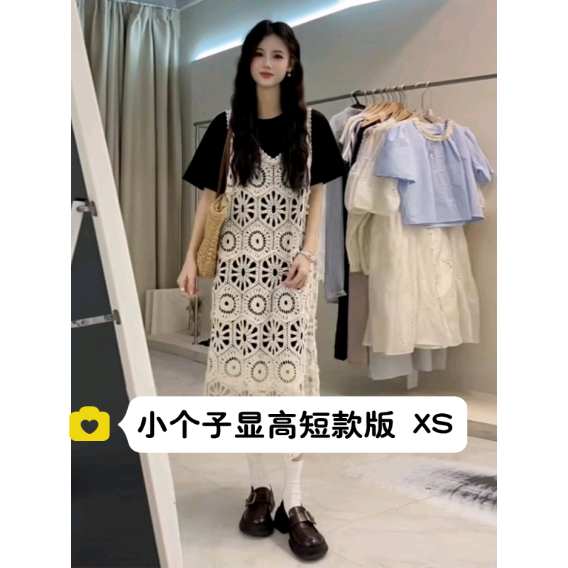小众设计连衣裙子女150小个子夏季新款夏装搭配一整套装裙xs