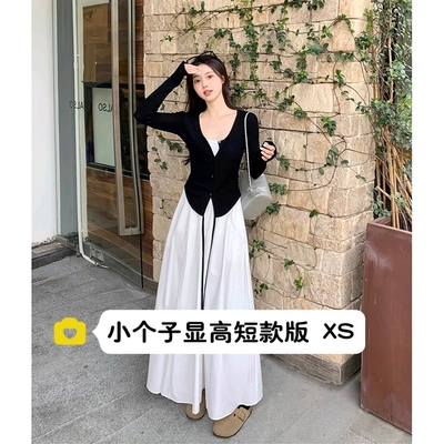 矮小个子145cm白色吊带连衣裙女150高级感百搭显瘦收腰A字长裙xs