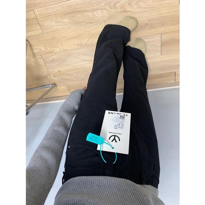 小个子黑色显瘦微喇阔腿牛仔裤百搭150CM显高高腰宽松喇叭拖地裤