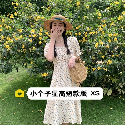 0小矮个子法式XS码短袖连衣裙