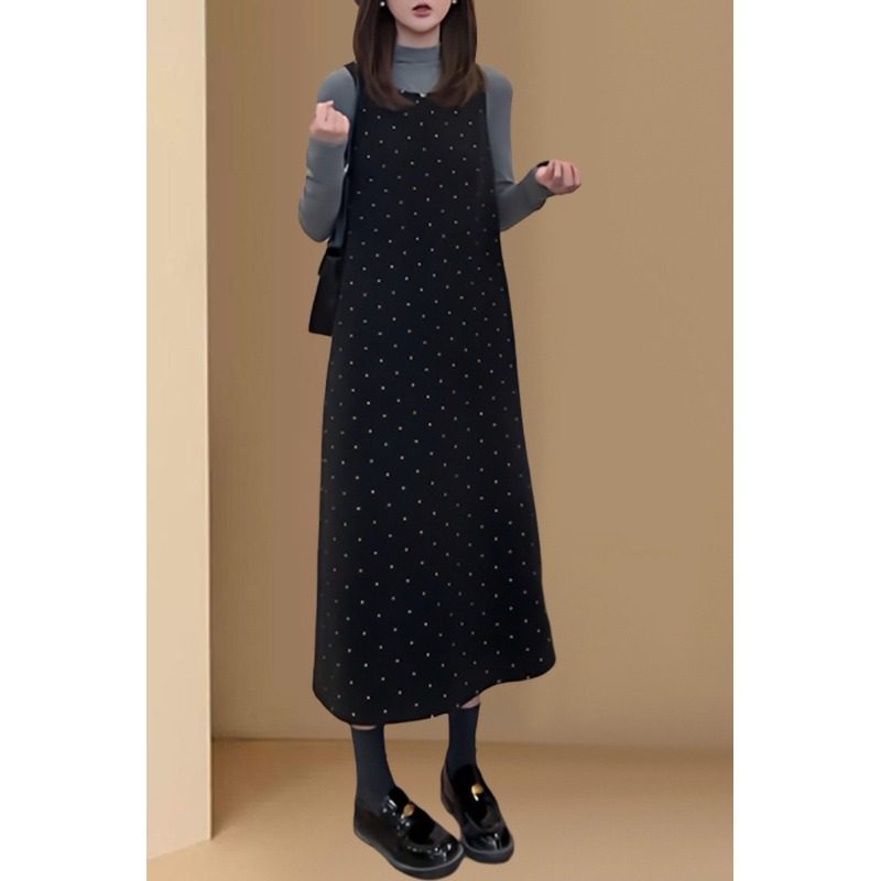 145小个子法式毛呢无袖波点背心连衣裙内搭长袖打底衫两件套装xs,女装/女士精品,时尚套装,淘宝优惠券,粉丝福利购,淘宝优惠卷