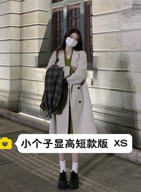 小个子韩版宽松毛呢外套大衣xs