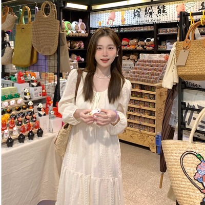 145小矮个子150茶歇法式蕾丝连衣裙2025早春气质长裙温柔仙女裙xs