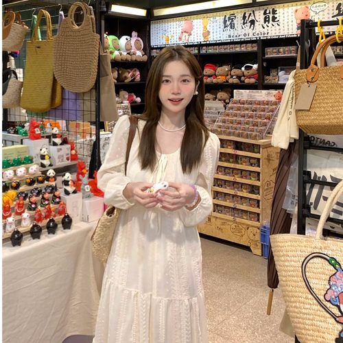 145小矮个子150茶歇法式蕾丝连衣裙2025早春气质长裙温柔仙女裙xs