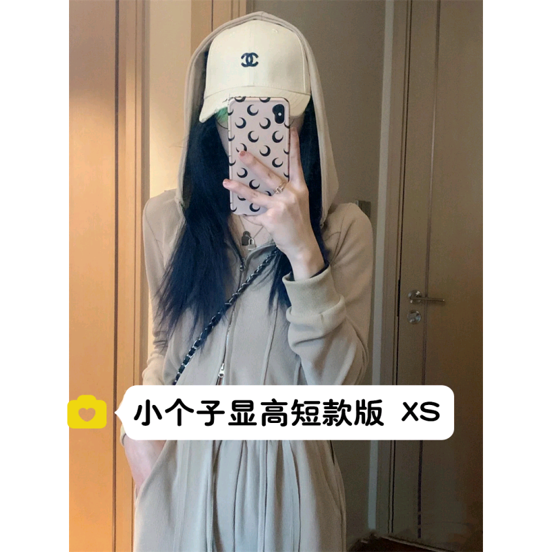 145小个子鱼骨卫衣套装150cm显高连帽显瘦上衣宽松直筒长裤xs码春