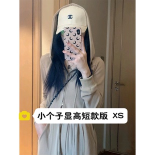 145小个子鱼骨卫衣套装150cm显高连帽显瘦上衣宽松直筒长裤xs码春