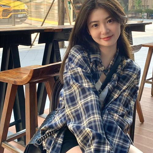 小个子150幂式穿搭格子衬衫外套