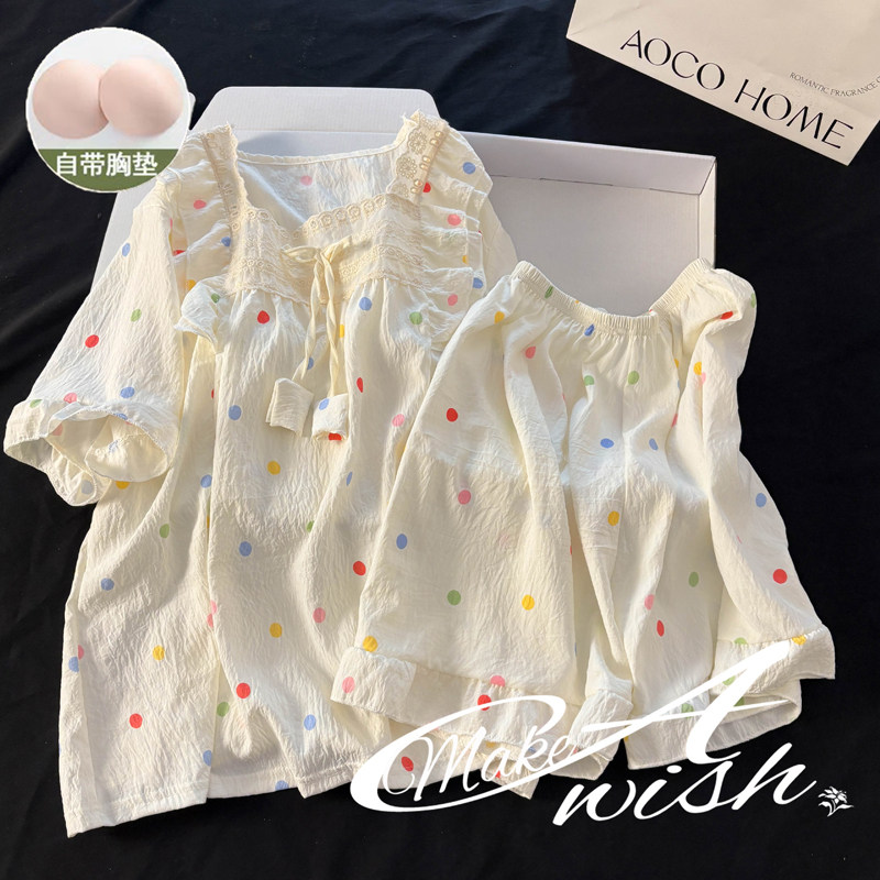 2025新款带胸垫睡衣套装女可外穿