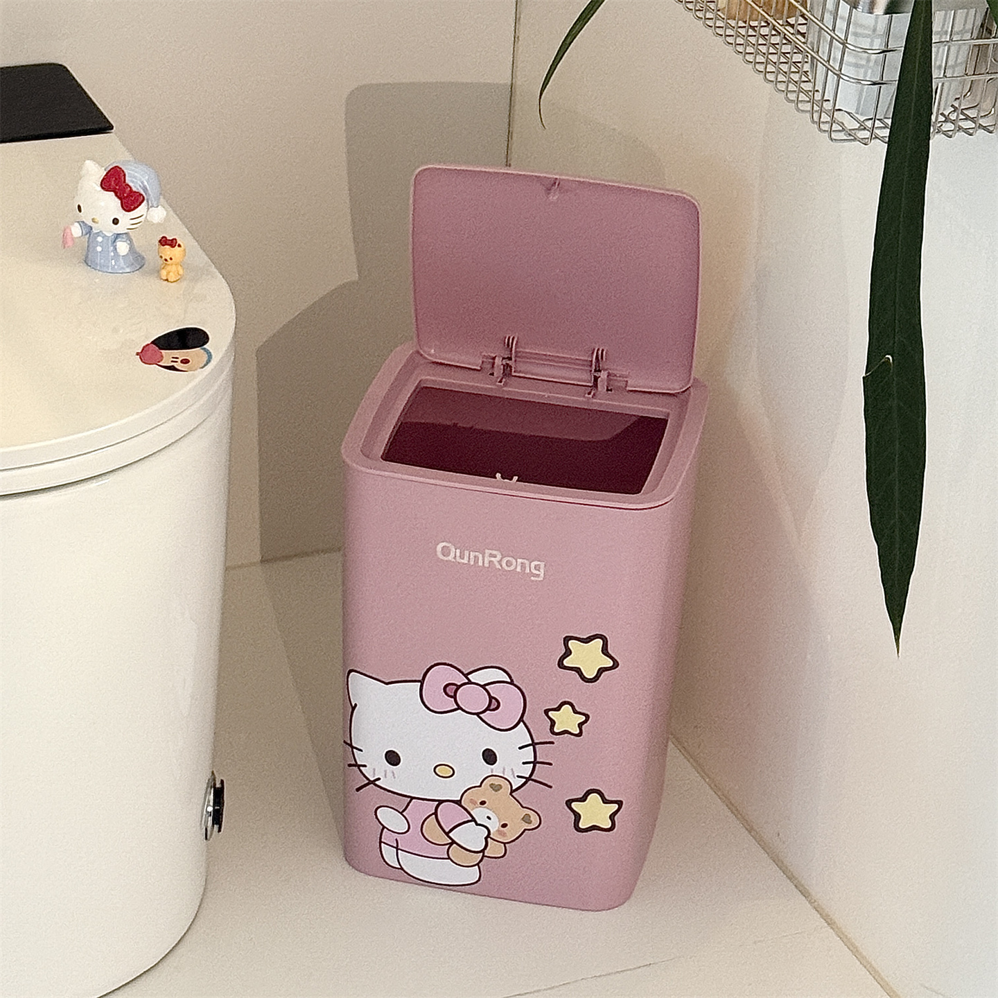 kitty猫垃圾桶按压家用厨房带盖