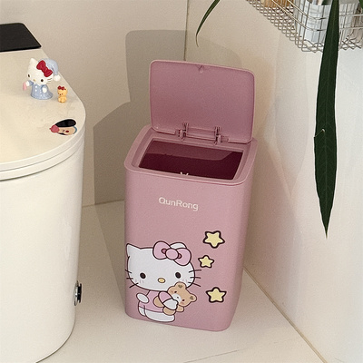 kitty猫垃圾桶按压家用厨房带盖