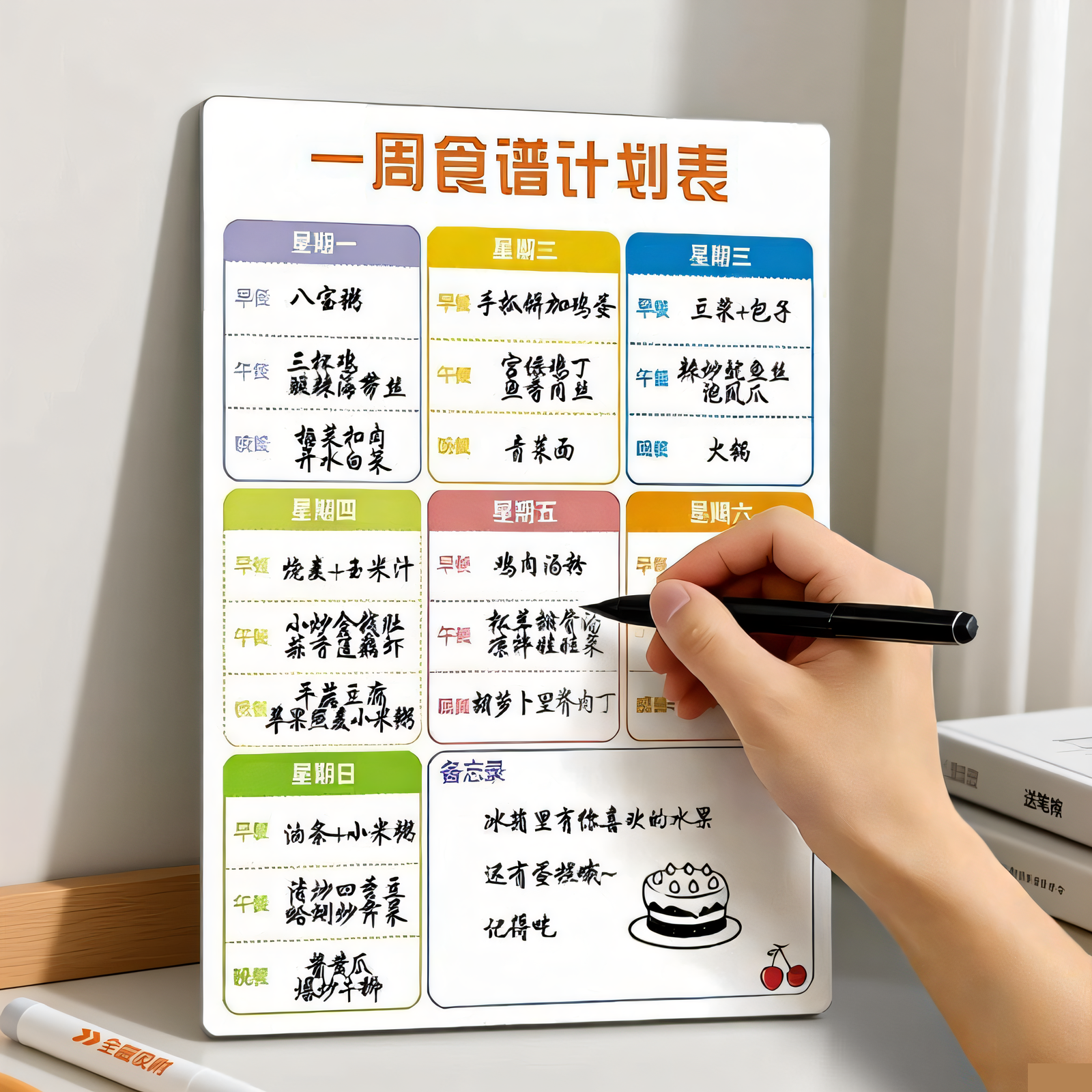 家用菜谱菜单留言板宝妈辅食健康计划表一周食谱磁吸冰箱贴可擦写,商业/办公家具,广告牌/标识牌,淘宝优惠券,粉丝福利购,淘宝优惠卷
