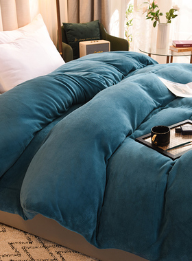 定制加厚牛奶绒珊瑚绒被套248单件2.48纯色绒被罩229x230x240x220