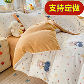 A类卡通加厚牛奶绒珊瑚绒四件套248x248加绒被罩229 230 240定制7