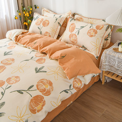 100%全棉加厚磨毛四件套支持定做