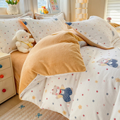 定制Aa类牛奶绒四件套248x248卡通珊瑚绒床单床笠被套229x230x250