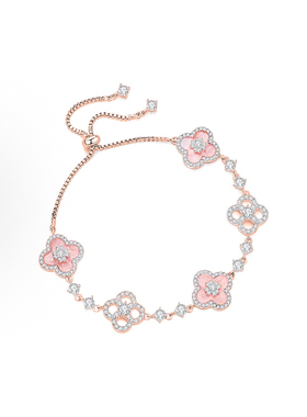 星珍思 幸运四叶草梦幻高级感桃花闪钻手饰时来转运满天星手链女