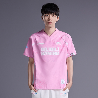 李宁LPL2026赛季BLG战队炫彩队服男女时尚同款V领短袖T恤ATSU703
