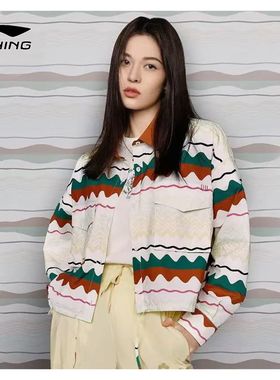 李宁正品风衣女款秋季运动时尚系列舒适透气宽松运动风衣AFDS930