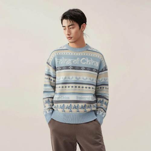 李宁编织衫男女同款运动宽松毛衣