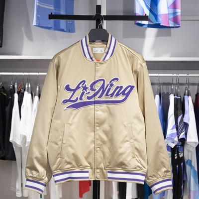 李宁男子立领宽松保暖棉夹克