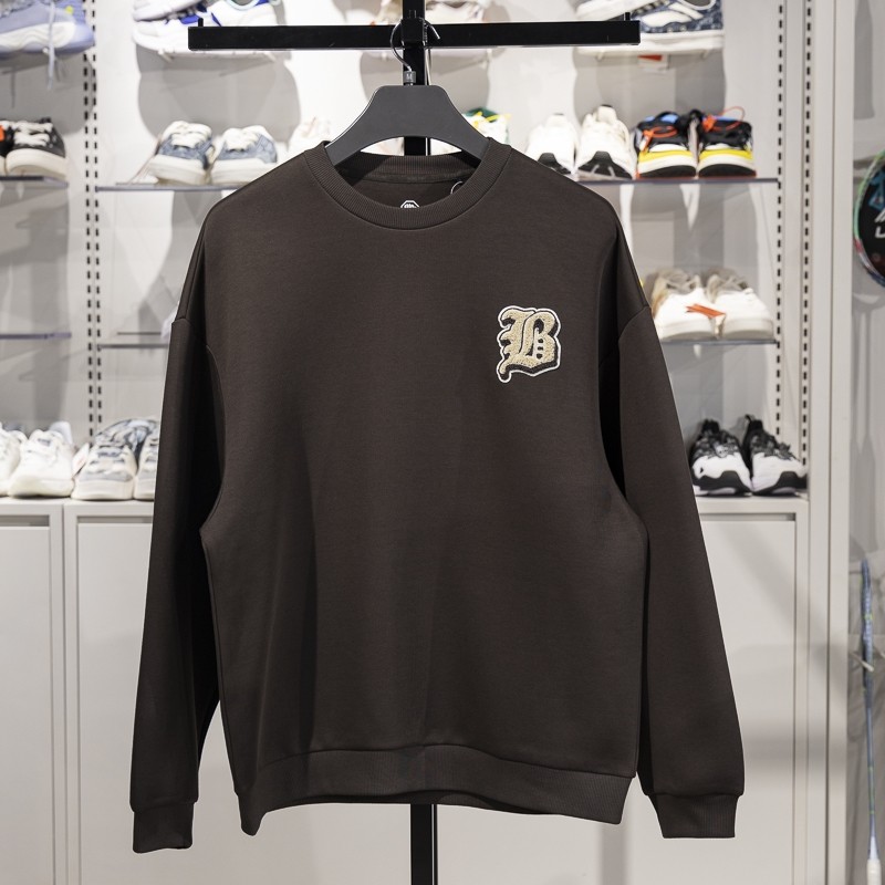 李宁男子圆领宽松套头无帽卫衣