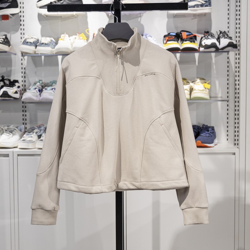 李宁女子立领加绒保暖套头卫衣