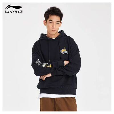 李宁时尚潮流宽松套头连帽卫衣