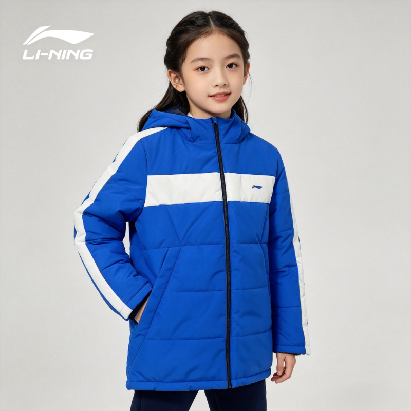 李宁棉服女童冬季新款保暖舒适防风时尚运动日常中棉服 YFMP014