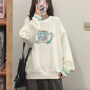 李宁卫衣女士秋季 透气宽松休闲套头无帽卫衣AWDT374 运动潮流时尚